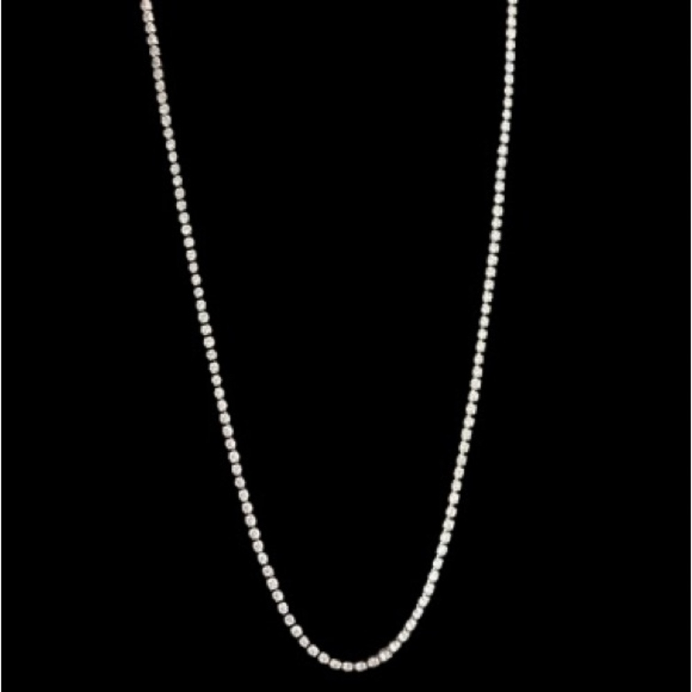 18K White Gold Plated Tennis Necklace π - Picture 3 of 3